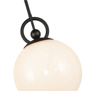 Kuzco Alora Mood Fiore 10in 1-Light Pendant | Vintage Matte Black Steel and Glossy Opal Glass | Kitchen Island & Dining Room | Model PD407910MBGO
