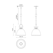 Alora Mood Waldo 11in 1-Light Pendant | Aged Gold and Matte Black Steel | Kitchen Island & Dining Room | 13 x 11 in | Model PD411311AGMB