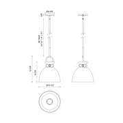 Kuzco Waldo 11in 1-Light Pendant | Aged Gold Steel and Glossy Opal Glass | Kitchen Island & Dining Room | 12.75 x 10.5 in | Model PD411811AGGO