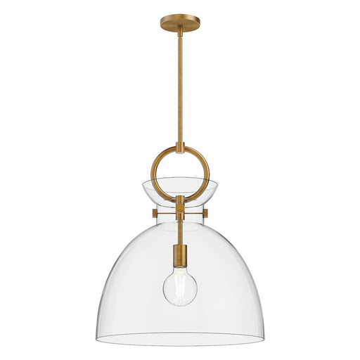 Kuzco Waldo 18in 1-Light Pendant | Modern Aged Gold Steel and Clear Glass | Kitchen Island & Dining Room | 21.75 x 18 in | Model PD411818AGCL
