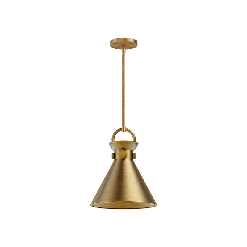 Kuzco Emerson 1-Light 11in Pendant | Aged Gold Steel and Clear Glass | Kitchen Island & Dining Room | 10.5 x 10.5 x 12.75 in | Model PD412011AG