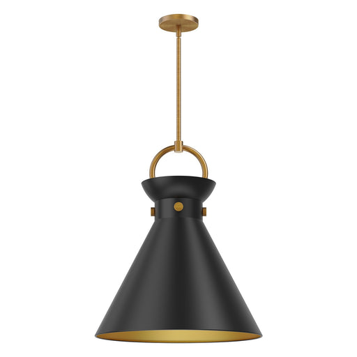 Kuzco Emerson 18in 1-Light Pendant | Aged Gold and Matte Black Steel | Living Room & Bedroom Accent | 21.75 x 18 x 18 in | Model PD412018AGMB