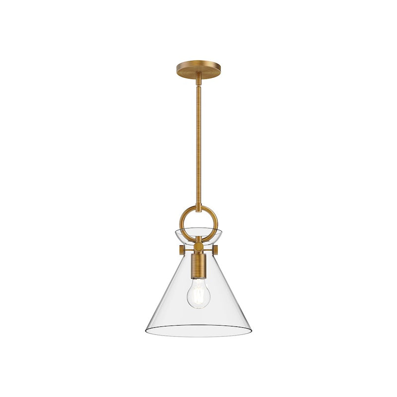 Kuzco Emerson 11in 1-Light Pendant | Modern Aged Gold Steel and Clear Glass | Kitchen Island & Dining Room | 12.75 x 10.5 in | Model PD412511AGCL
