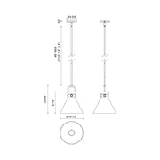 Kuzco Emerson 11in 1-Light Pendant | Modern Aged Gold Steel and Clear Glass | Kitchen Island & Dining Room | 12.75 x 10.5 in | Model PD412511AGCL