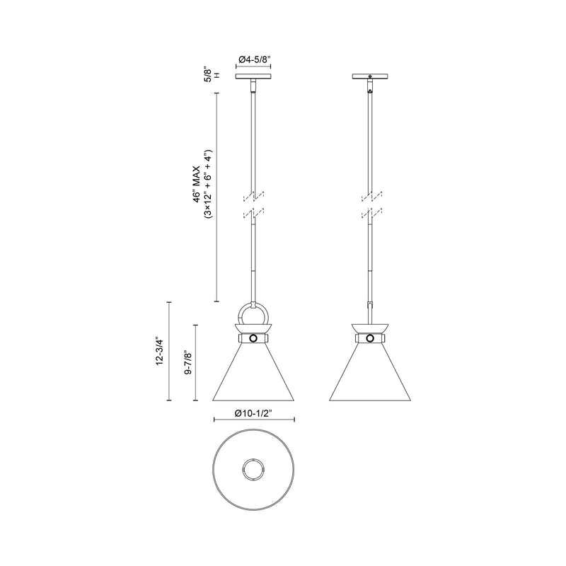 Kuzco Emerson 11in 1-Light Pendant | Modern Aged Gold Steel and Clear Glass | Kitchen Island & Dining Room | 12.75 x 10.5 in | Model PD412511AGCL