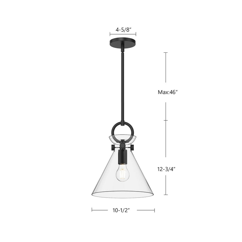 Kuzco Emerson 11in 1-Light Pendant | Modern Aged Gold Steel and Clear Glass | Kitchen Island & Dining Room | 12.75 x 10.5 in | Model PD412511AGCL