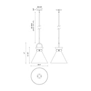 Kuzco Alora Mood Emerson 14in 1-Light Pendant | Matte Black Steel and Clear Glass | Kitchen Island & Dining Room | 17 x 14 in | Model PD412514MBCL