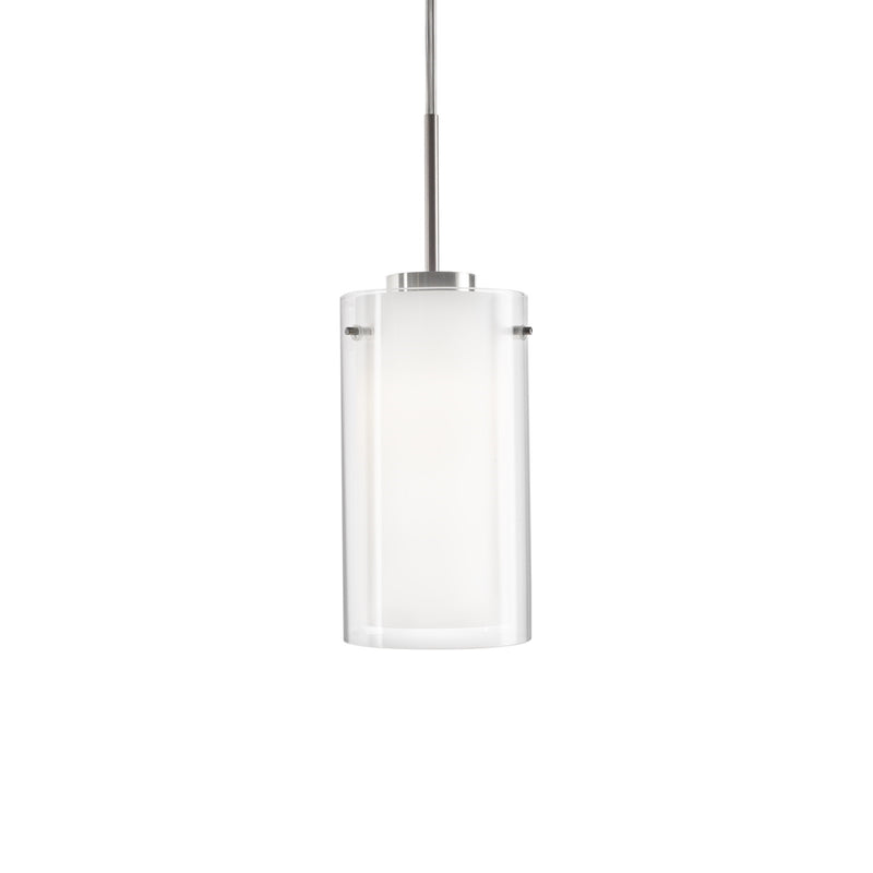 Kuzco Verona 7in 1-Light LED Pendant | Modern Brushed Nickel and Opal Glass | Kitchen Island & Dining Room | 800lm, 3000K, Dimmable | Model PD41304-BN