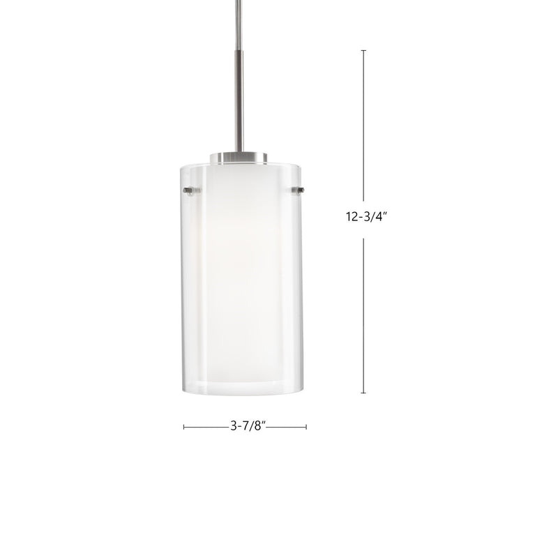 Kuzco Verona 7in 1-Light LED Pendant | Modern Brushed Nickel and Opal Glass | Kitchen Island & Dining Room | 800lm, 3000K, Dimmable | Model PD41304-BN