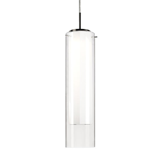 Kuzco Verona 19in 1-Light LED Pendant | Brushed Nickel and Opal Glass | Kitchen Island & Dining Room | 19 x 5.12 in | Model PD41305-BN