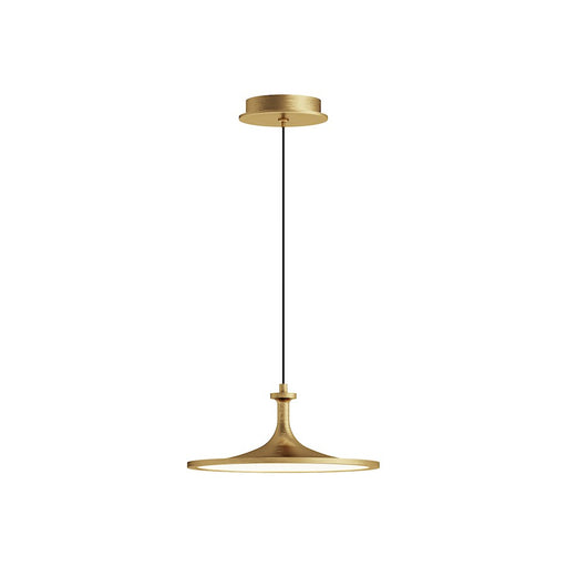 Kuzco Issa 12in 1-Light LED Pendant | Brushed Gold Aluminum and Frosted Acrylic | Kitchen Island & Dining Room | 12 x 12 x 5.25 in | Model PD418012BG