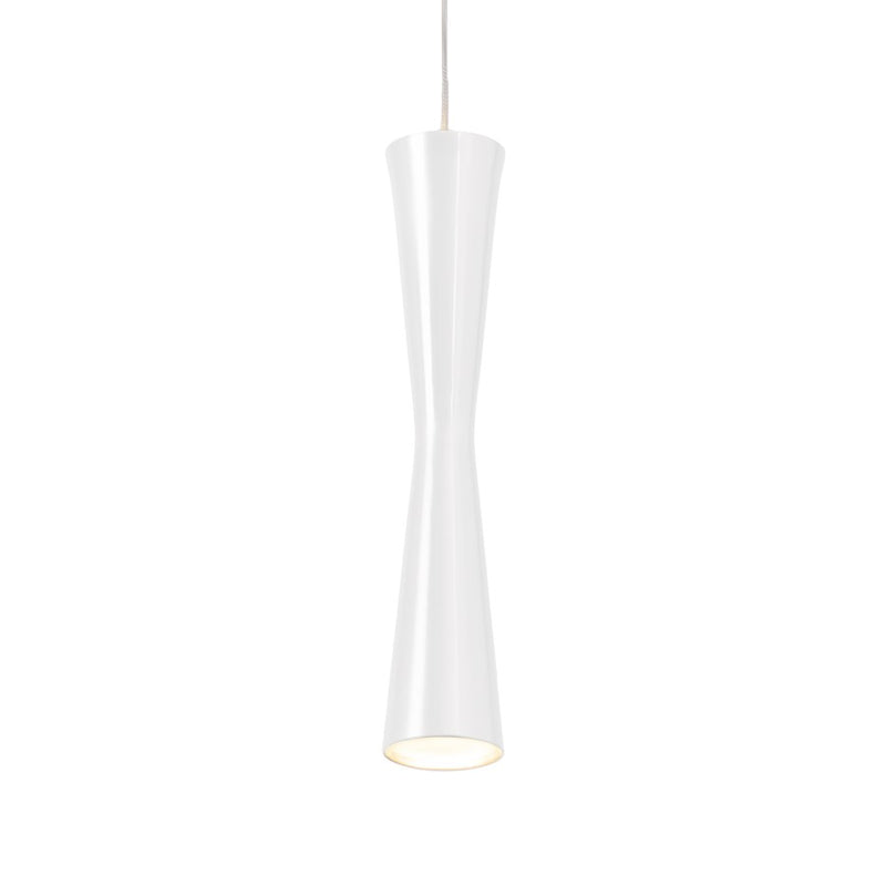 Kuzco Robson 12in 1-Light LED Pendant | Modern White Aluminum and Frosted PC Diffuser | Kitchen Island & Dining Room | 1200lm | Model PD42502-WH