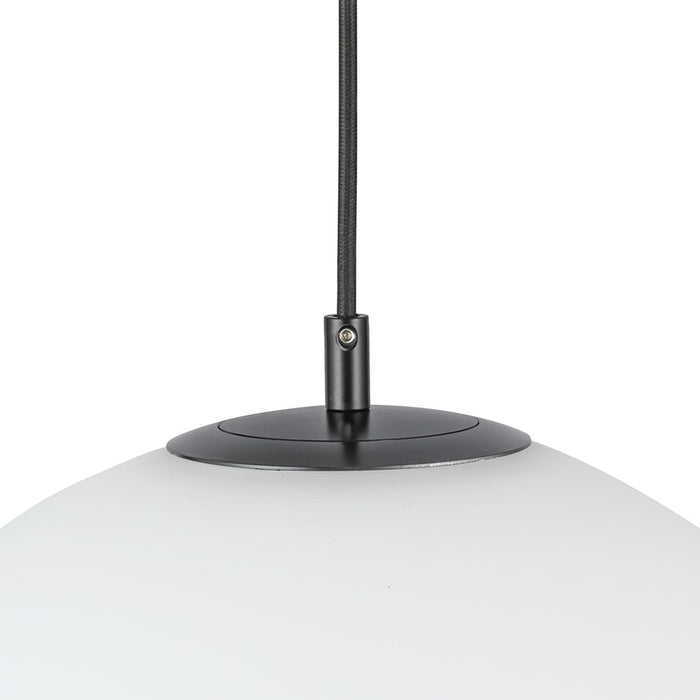 Kuzco Marco 12" (CCT)LED Pendant, Black/Opal Glass
