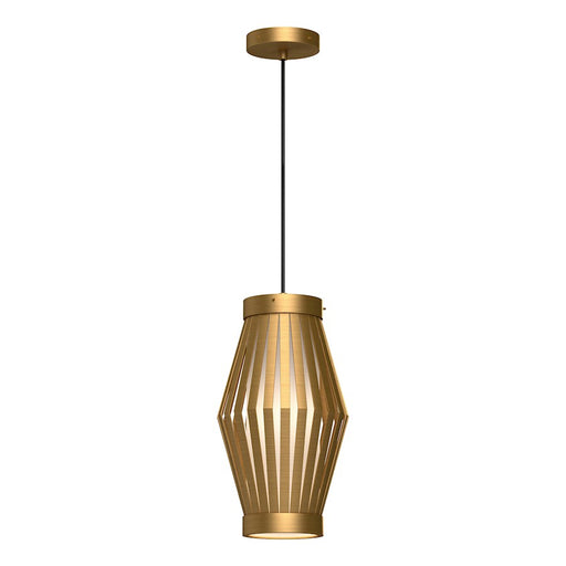Kuzco Hana 9in 1-Light Pendant | Japanese-Inspired Aged Gold Metal and Opal Matte Glass | Dining Room & Entryway | 15.5 x 8.38 in | Model PD434509AGOP