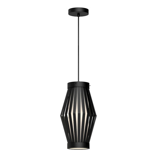 Alora Mood Hana 9in 1-Light Pendant | Modern Matte Black and Opal Glass | Dining Room & Kitchen Island | 9 x 16 in | Model PD434509MBOP