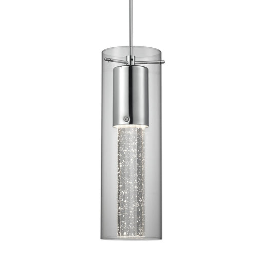 Kuzco Champagne 4in 1-Light LED Pendant | Chrome Clear Ribbed Encased Bubbles Glass | Kitchen Island & Dining Room | 600lm 3000K | Model PD4401-CH