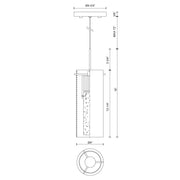 Kuzco Champagne 4in 1-Light LED Pendant | Chrome Clear Ribbed Encased Bubbles Glass | Kitchen Island & Dining Room | 600lm 3000K | Model PD4401-CH