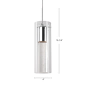 Kuzco Champagne 4in 1-Light LED Pendant | Chrome Clear Ribbed Encased Bubbles Glass | Kitchen Island & Dining Room | 600lm 3000K | Model PD4401-CH