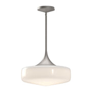 Kuzco Lincoln 14in 1-Light Pendant | Schoolhouse Brushed Nickel and Glossy Opal Glass | Kitchen Island & Dining Room | Model PD440814BNGO