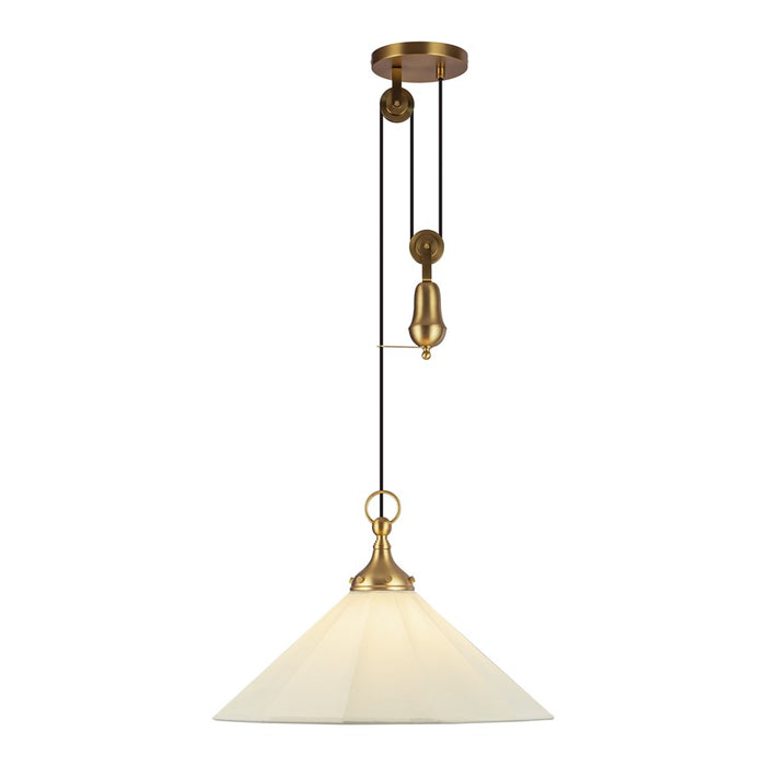Kuzco Ellen 20" Socket Pendant, Gold/White Linen/White Linen - PD447120BGWL