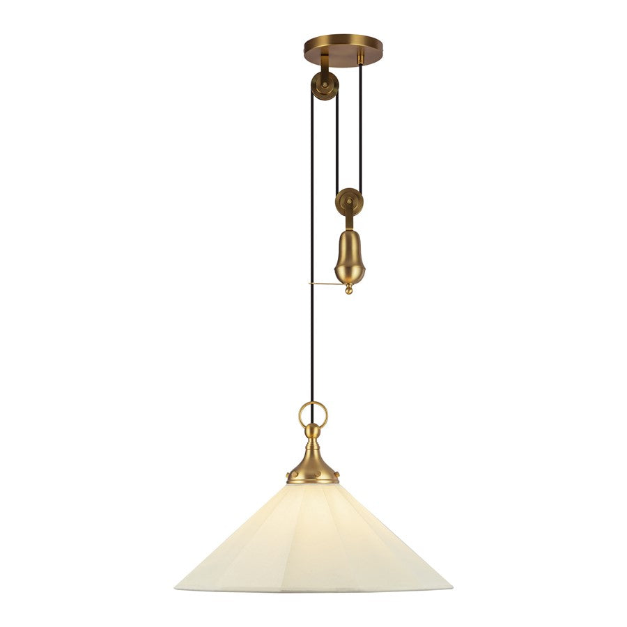Kuzco Ellen 20" Socket Pendant, Gold/White Linen/White Linen - PD447120BGWL