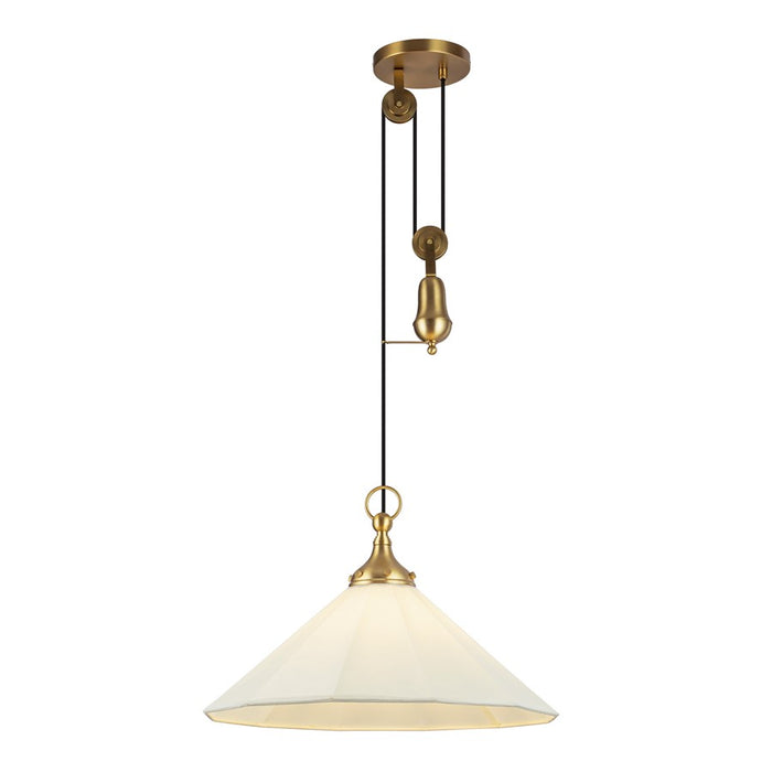 Kuzco Ellen 20" Socket Pendant, Gold/White Linen/White Linen