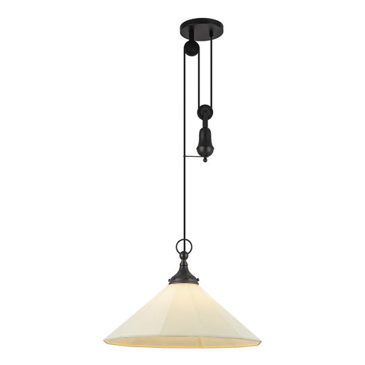 Kuzco Ellen 20" Socket Pendant, Black/White Linen/White Linen