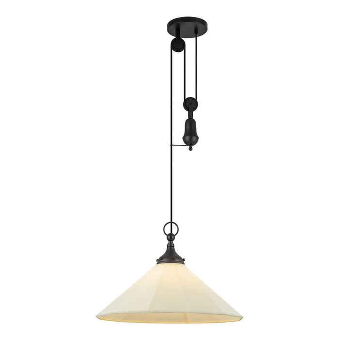 Kuzco Ellen 20" Socket Pendant, Black/White Linen/White Linen