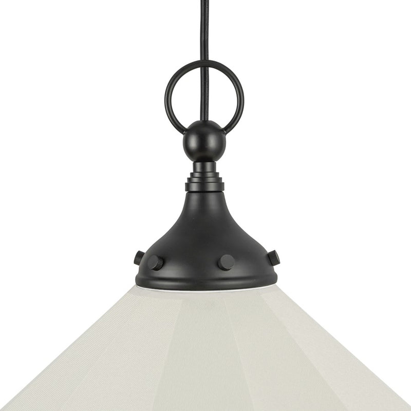 Kuzco Ellen 20" Socket Pendant, Black/White Linen/White Linen