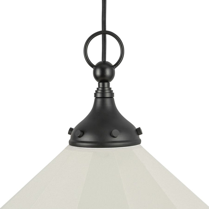 Kuzco Ellen 20" Socket Pendant, Black/White Linen/White Linen
