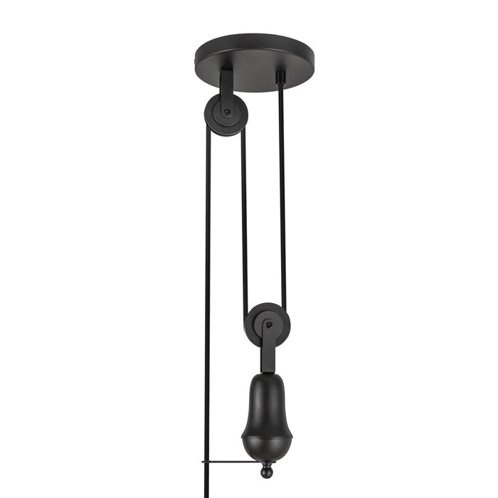 Kuzco Ellen 20" Socket Pendant, Black/White Linen/White Linen