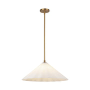 Kuzco Serena 20in 1-Light Pendant | Contemporary Aged Brass and Pleated Opal Glass | Dining Room & Kitchen Island | Model PD451820AGOP