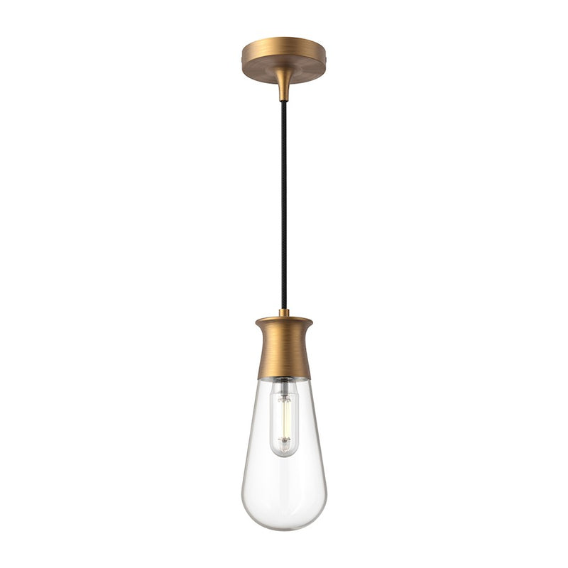 Kuzco Marcel 4in 1-Light Pendant | Aged Gold Steel and Clear Glass | Kitchen Island & Dining Room | 11.25 x 4.38 in | Model PD464001AG