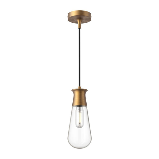 Kuzco Marcel 4in 1-Light Pendant | Aged Gold Steel and Clear Glass | Kitchen Island & Dining Room | 11.25 x 4.38 in | Model PD464001AG