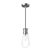 Kuzco Alora Mood Marcel 4in 1-Light Pendant | Chrome Steel and Clear Bubble Glass | Kitchen Island & Dining Room | 4 x 11 in | Model PD464001CH