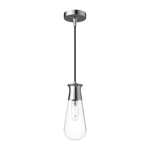Kuzco Alora Mood Marcel 4in 1-Light Pendant | Chrome Steel and Clear Bubble Glass | Kitchen Island & Dining Room | 4 x 11 in | Model PD464001CH
