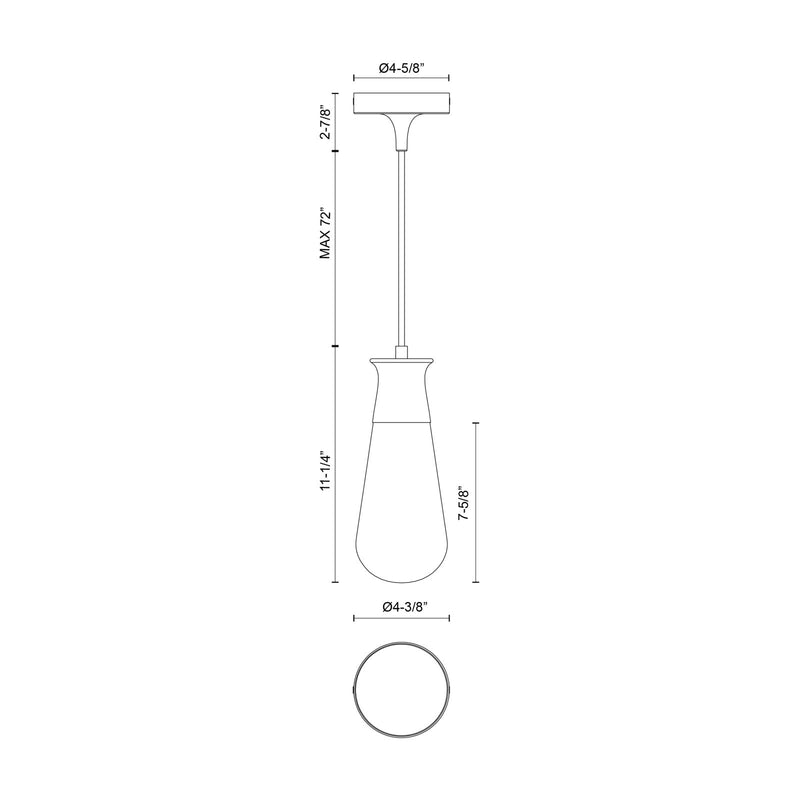 Kuzco Alora Mood Marcel 4in 1-Light Pendant | Chrome Steel and Clear Bubble Glass | Kitchen Island & Dining Room | 4 x 11 in | Model PD464001CH