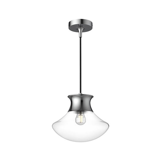 Kuzco Marcel 1-Light 11in Pendant | Modern Chrome Steel and Clear Glass | Kitchen Island & Dining Room | 10.25 x 8.88 in | Model PD464012CH