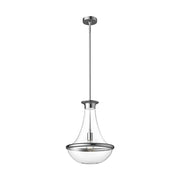 Kuzco Marcel 10in 1-Light Pendant | Modern Chrome Steel and Clear Glass | Kitchen Island & Dining Room | 10.12 x 18.5 in | Model PD464014CH