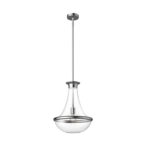 Kuzco Marcel 10in 1-Light Pendant | Modern Chrome Steel and Clear Glass | Kitchen Island & Dining Room | 10.12 x 18.5 in | Model PD464014CH