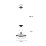 Kuzco Marcel 10in 1-Light Pendant | Modern Chrome Steel and Clear Glass | Kitchen Island & Dining Room | 10.12 x 18.5 in | Model PD464014CH