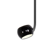 Kuzco Flux 9in 1-Light LED Pendant | Modern Gloss Black and Acrylic Diffuser | Kitchen Island & Dining Room | Model PD46604-GBK