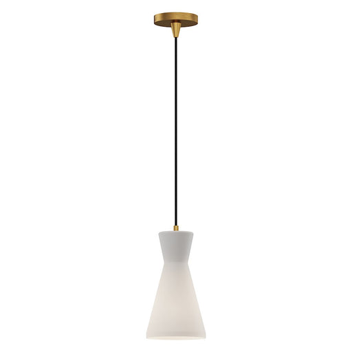Alora Mood Betty 1-Light 6in Pendant | Aged Gold Steel and Opal Matte Glass | Kitchen Island & Dining Room Accent | 60W E26 | Model PD473706AGOP