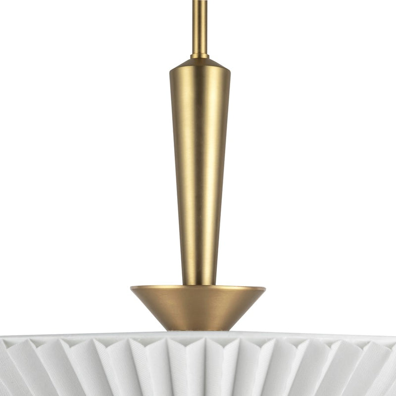 Kuzco Bridgette 16" Socket Pendant, Gold/Folded White/Linen Shade