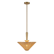 Kuzco Bridgette 16" Socket Pendant, Gold/Rattan/Rattan Shade - PD497016BGRA