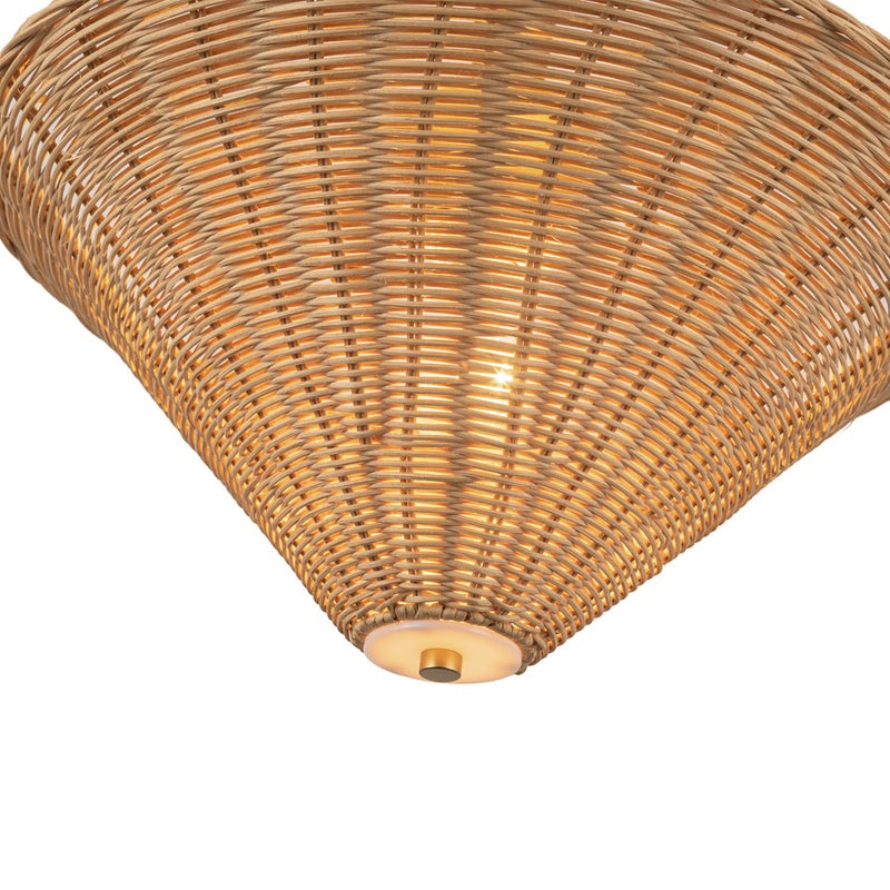Kuzco Bridgette 16" Socket Pendant, Gold/Rattan/Rattan Shade