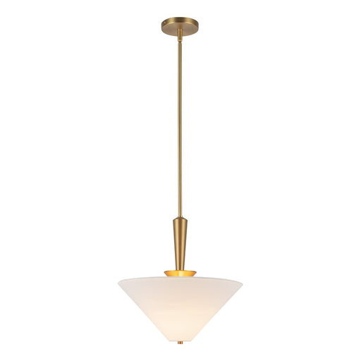 Kuzco Bridgette 16" Socket Pendant, Gold/White Linen/Linen Shade