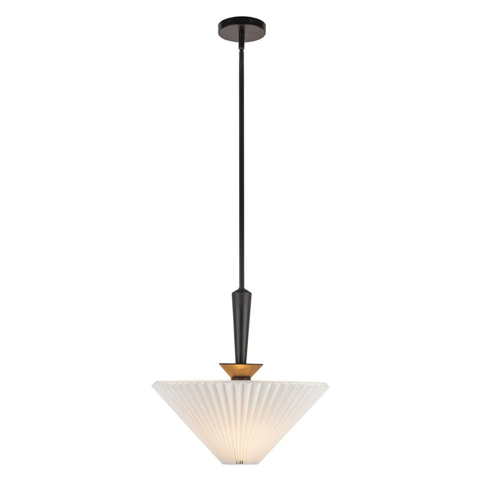 Kuzco Bridgette 16" Socket Pendant, Black/Folded White/Linen - PD497016MBFW