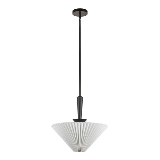 Kuzco Bridgette 16" Socket Pendant, Black/Folded White/Linen