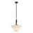 Kuzco Bridgette 16" Socket Pendant, Black/Folded White/Linen